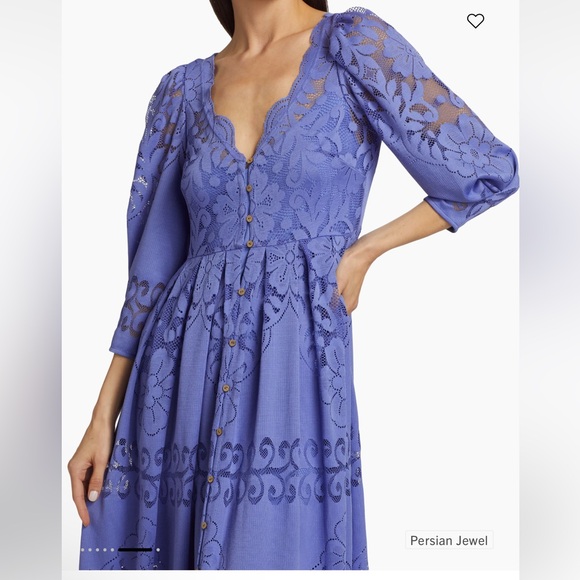 NWT Free people shadow dance midi dress in Persian jewel size m - Picture 6 of 12